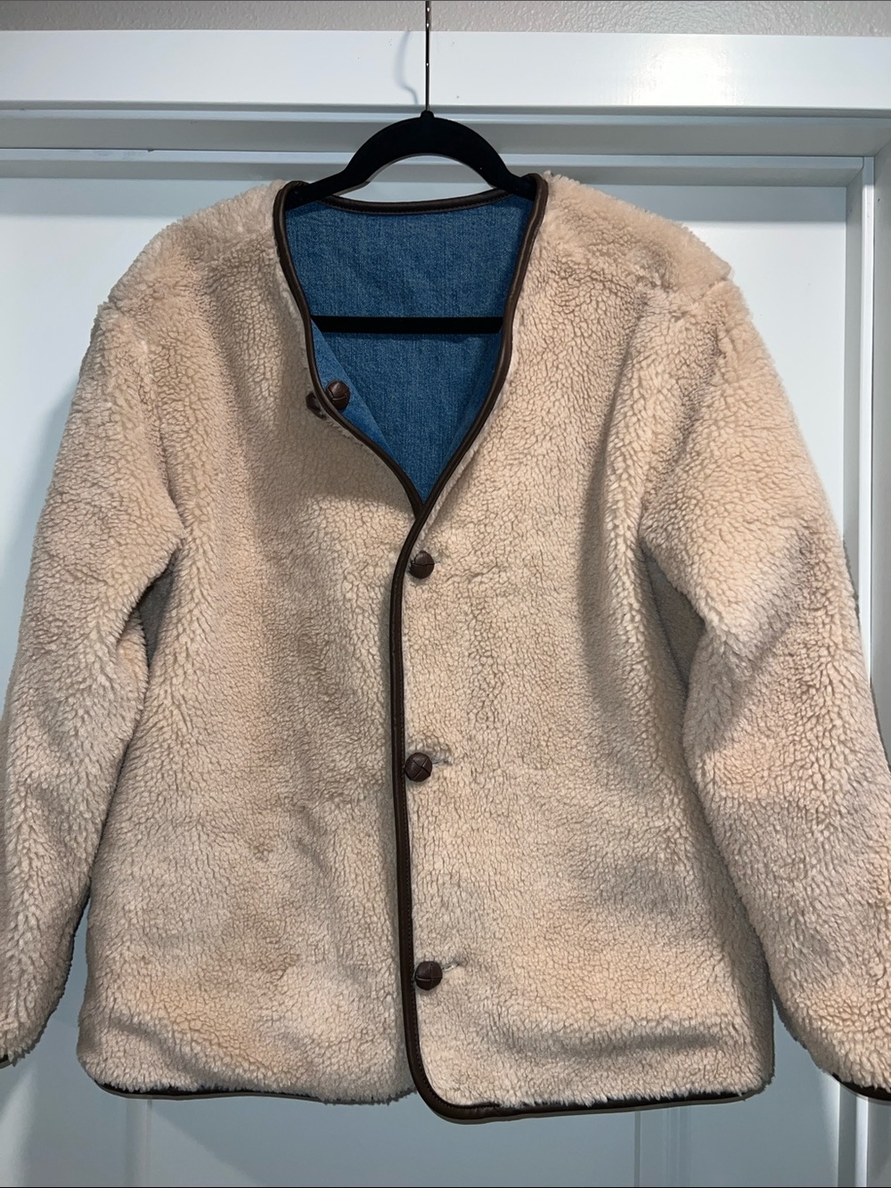 Madewell Reversible Denim & Sherpa Jacket in Petersburg Wash & Rigid Size S NWT - Picture 13 of 16